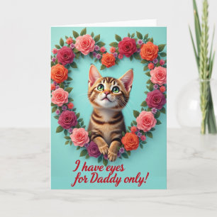 Emerald Eyed Kitten Fathers Day Card