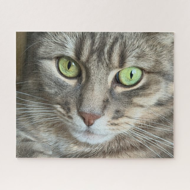 Emerald Eyes – Portrait of a Green-Eyed Cat Jigsaw Puzzle (Horizontal)