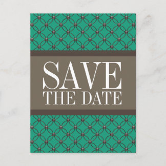 Emerald Fancy Lattice Save the Date Postcard