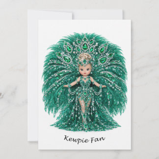 Emerald Feathers Kewpie Fan Card
