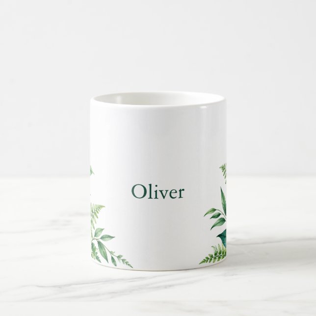 Emerald Fern Personalized Coffee Mug (Center)