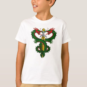 Emerald Fire Dragon Sword Crest T-Shirt