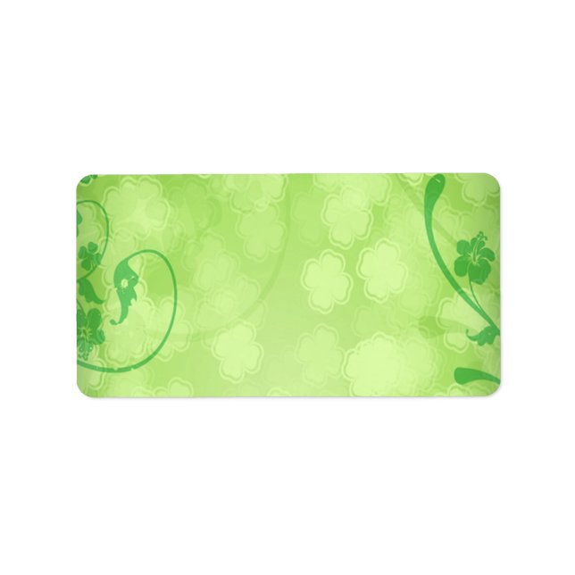 Emerald Floral Shamrocks Print-at-home Label (Front)
