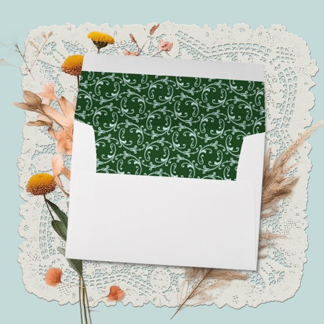 Emerald Florentine Motif A7 Enveloppe d'invitation (Créateur téléchargé)