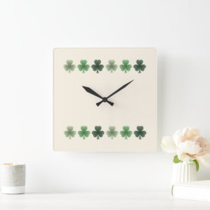 Emerald Flourish Square Wall Clock