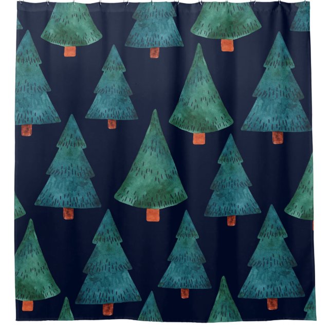 Emerald Forest: Winter Holiday Watercolor (Front)