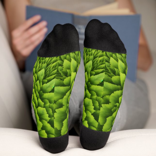 Emerald Fractal Bloom Socks (Bottom)