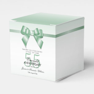 Emerald Gem Bow & Ribbon 55th Wedding Anniversary Favor Box