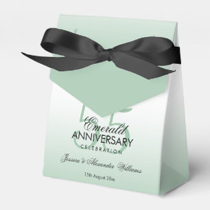 Emerald Gem Bow & Ribbon 55th Wedding Anniversary Favor Box