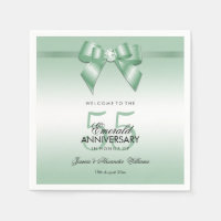 Emerald Gem Bow & Ribbon 55th Wedding Anniversary