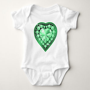 Emerald Gem Heart Baby Bodysuit