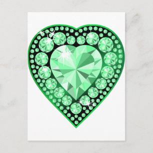 Emerald Gem Heart Postcard