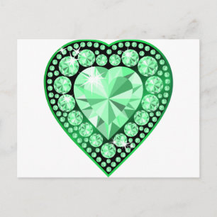 Emerald Gem Heart Postcard