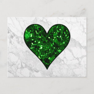Emerald Gem Heart Postcard