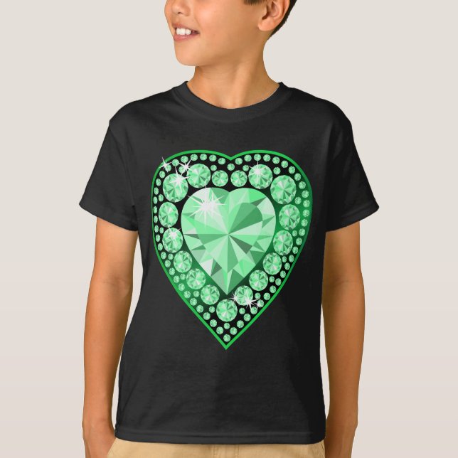 Emerald Gem Heart T-Shirt (Front)