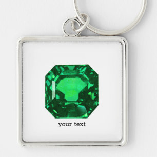 Emerald Gemstone, Birthstone May, Light Green Keychain