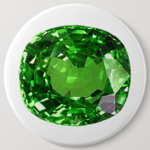 Emerald Gemstone, Green 6 Inch Round Button