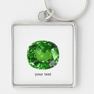 Emerald Gemstone, Green Keychain