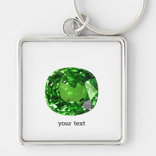 Emerald Gemstone, Green Keychain (Front)