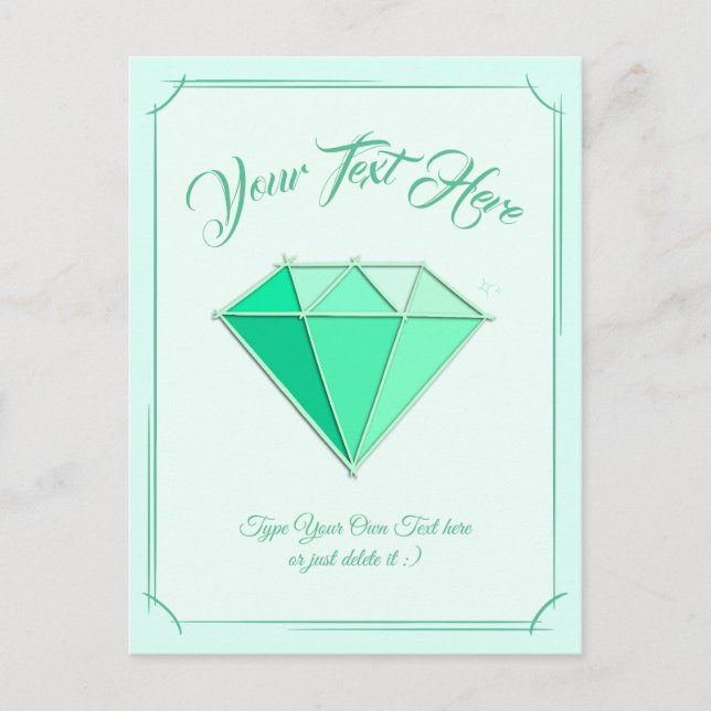 Emerald Gemstone. Jewellery. 55 Wedding Anniversar Postcard (Front)