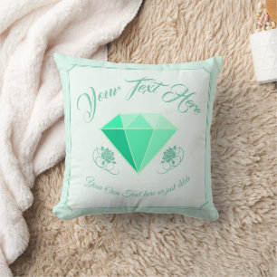 Emerald Gemstone. Jewellery. 55 Wedding Anniversar Throw Pillow