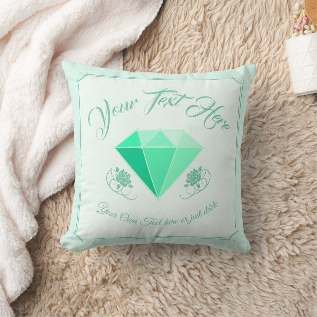 Emerald Gemstone. Jewellery. 55 Wedding Anniversar Throw Pillow (Blanket)