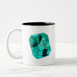 Emerald Gemstone printed on Two-Tone Coffee Mug