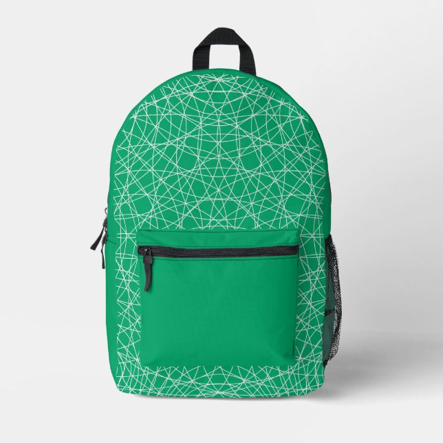 Emerald Geometric Backpack – Customizable (Front)