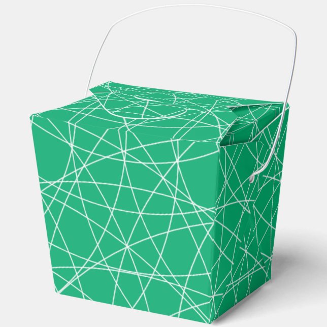 Emerald Geometric Lines Favour Box – Customizable (Front)