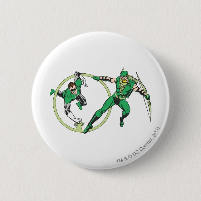 Emerald Gladiator & Emerald Archer 2 Inch Round Button (Front)