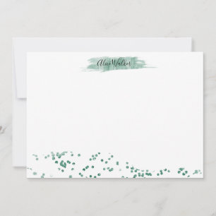 Emerald Glitter ⎢ Personalized Note Card