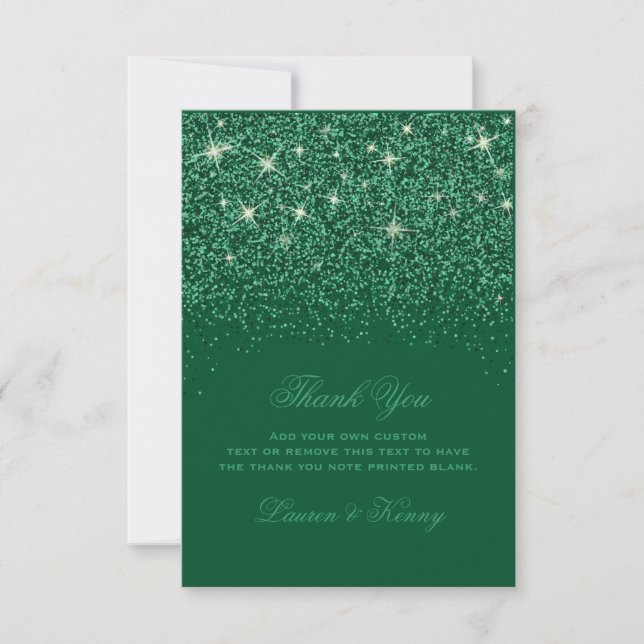 Emerald Glitz Parties scintillant Merci Cartes (Devant)