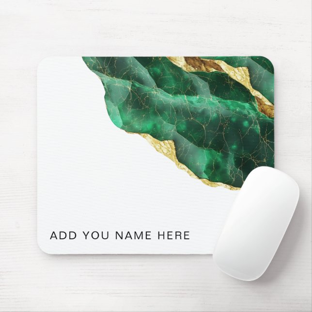 Emerald Gold Add Your Text Custom Mouse Pad (With Mouse)