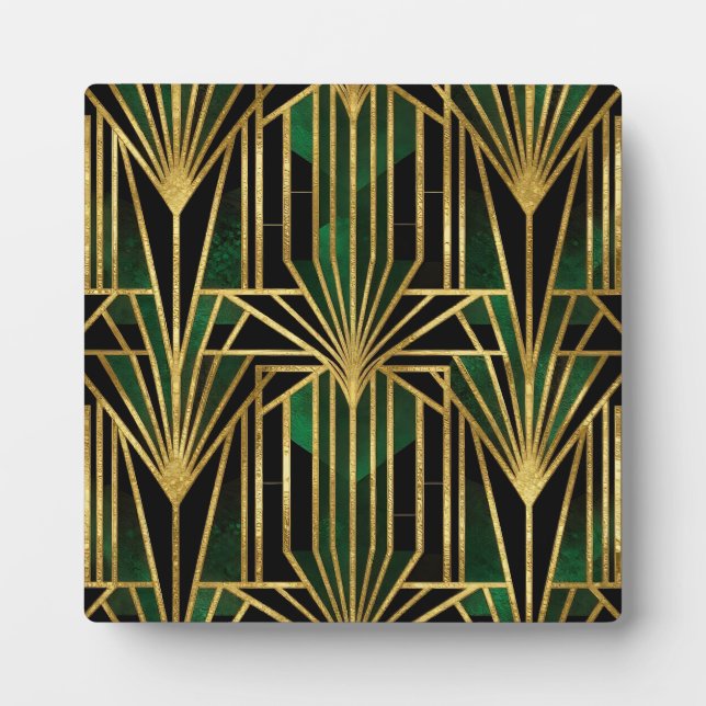 Emerald Gold Art Deco Glamour Plaque (Front)