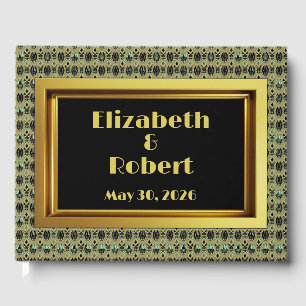 Emerald & Gold Art Deco Guest Book