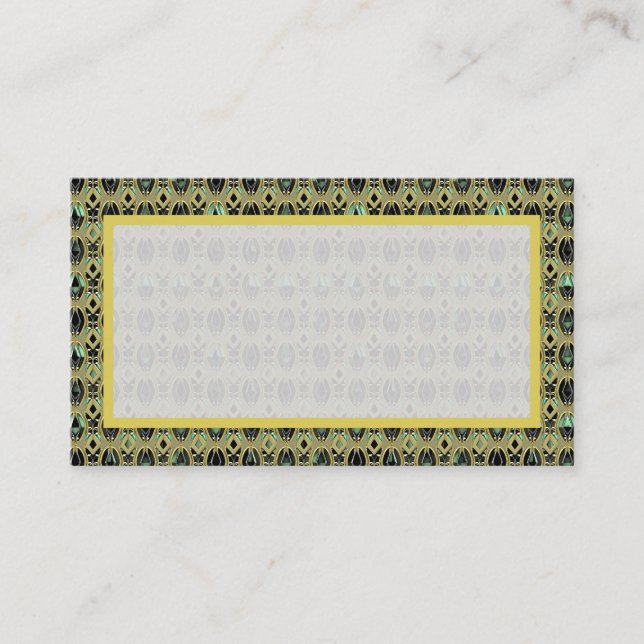 Emerald & Gold Art Deco Place Card (Front)