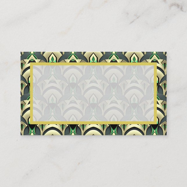 Emerald & Gold Art Deco Place Card (Front)