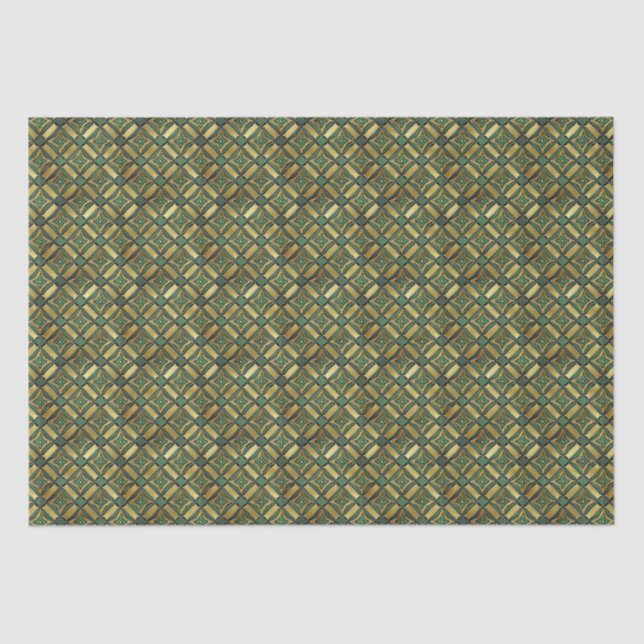 Emerald & Gold Art Deco Tissue Paper (Front)