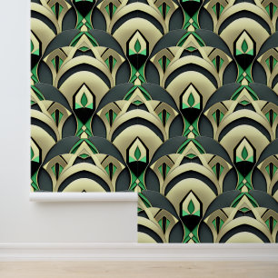 Emerald & Gold Art Deco Wallpaper