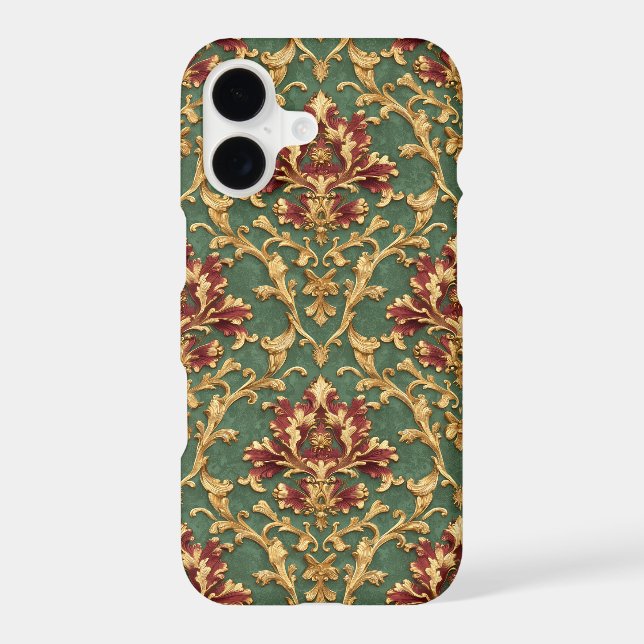 Emerald Gold Baroque Damask (Verso)