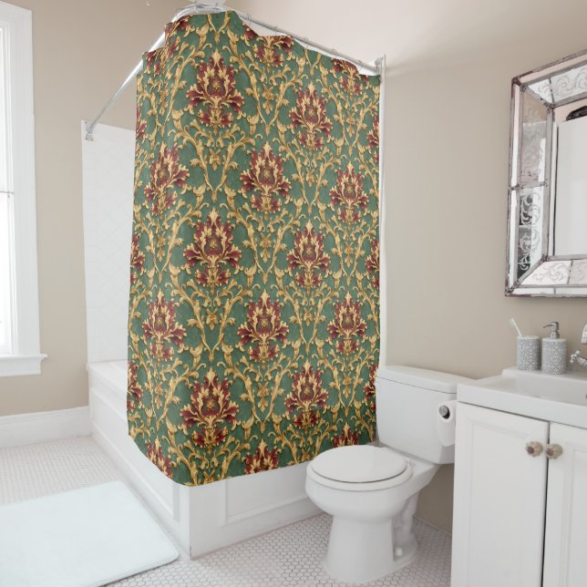 Emerald Gold Baroque Damask (In Situ)