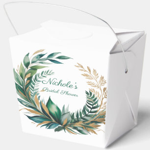 Emerald & Gold Floral Bridal Shower Favor Box