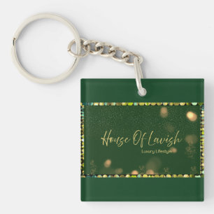 Emerald Gold Glam Keychain Luxury Signature