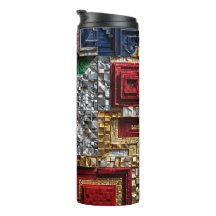 Emerald Gold Ivory Red Blue Giant Square Mosaic