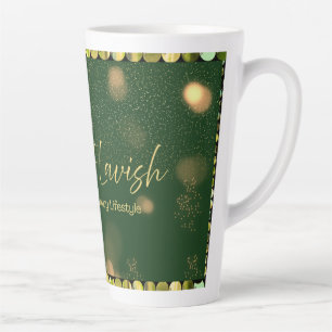 Emerald Gold Sequin Wish Latte Mug - Signature Lux