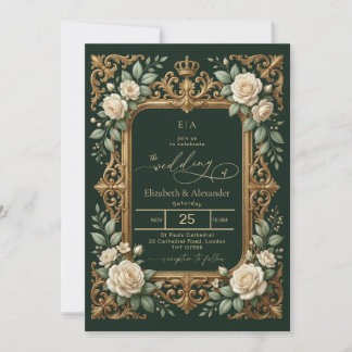 Emerald Gold Wedding Invitation