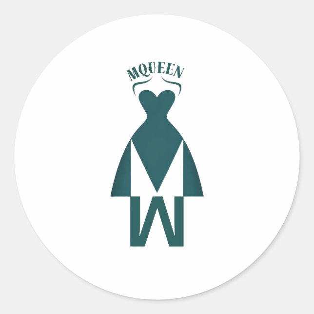 Emerald Gown Silhouette Classic Round Sticker (Front)