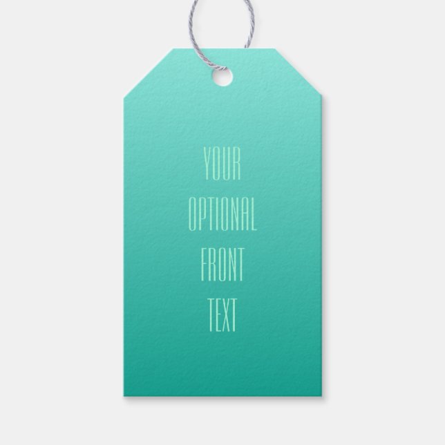 Emerald Gradient custom text gift tags (Front)