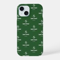 Emerald Green 1-initial Golfer Monogram allover