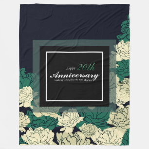 Emerald green 20th anniversary fleece blanket